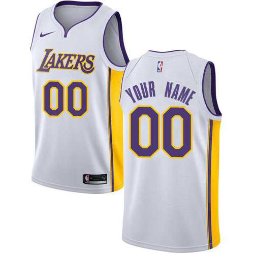 Men & Youth Customized Los Angeles Lakers White Nike Association Edition Jersey